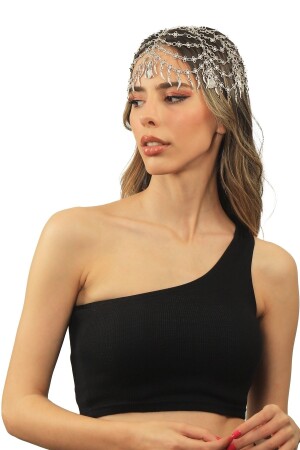 سلسلة الشعر المغطاة بالفضة القديمة للنساء من MNZ-LBKDNSCZNCR8682712021720 - LABALABA