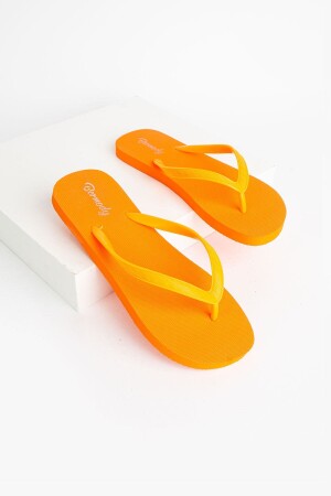 Kadın Basic Rahat Parmak Arası Acıtmaz Turuncu Plaj Terliği Flip Flops BER100001TER - Bermody