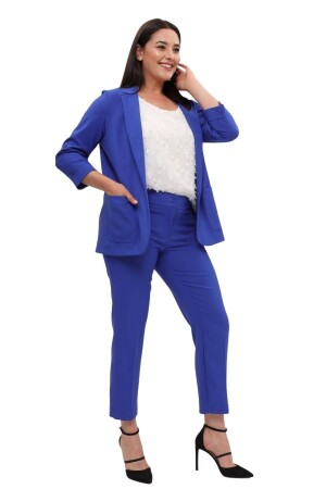 Kadın Blazer Ceket Sax Büyük Beden 7 Renk Takım Elbise Uyumlu - Hanezza