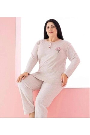 Kadın Büyük Beden Raporlu Pijama Takımı - Pijamakeyfi