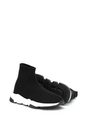 Kadın Çorap Spor Ayakkabı Siyah Beyaz Yüksek Taban Sneaker -1beden Küçük Alınız - Just Shoes