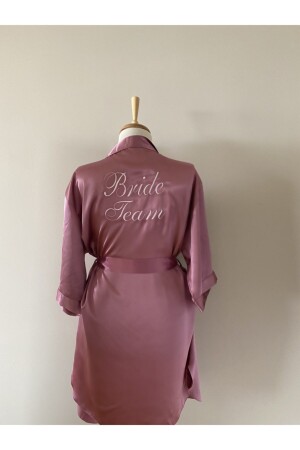 Kadın Gül Kurusu Nakisli Nedime Sabahlık - Lilyum Butik