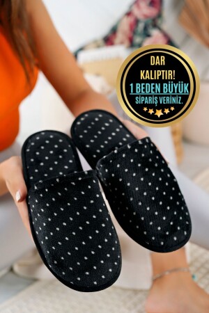 Kadın Kışlık Terlik Siyah Peluş Yıkanabilir Günlük Ev Terliği Misafir Çeyiz Bohça Gelin Terliği - Modafırsat