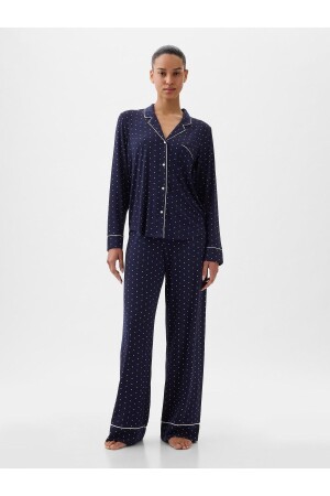 Kadın Lacivert Modal Pijama Üstü - Gap