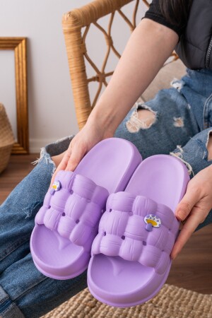 Kadın Lüks Hafif Ve Yüksek Taban Kaymaz Sticker Desenli Günlük Plaj Deniz Havuz Banyo Terliği jel STİCKER TERLİK - Slipcat