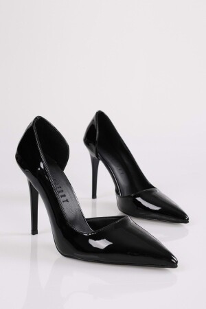 Kadın Massy Siyah Rugan Stiletto - Shoeberry