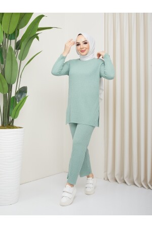 Kadın Örme Triko Yandan Yırtmaç Detay Alt Üst Takım Eck5166 - ECK MODA