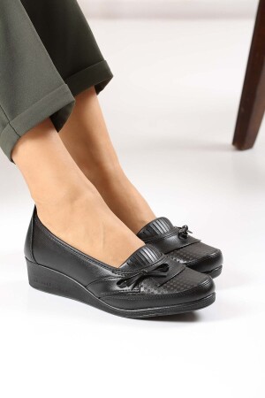 Kadın Siyah Klasik Ayakkabı Ortopedik Anne Ayakkabısı Anne Babet Ayakkabı Kadın Günlük Ayakkabı - Kaof Shoes