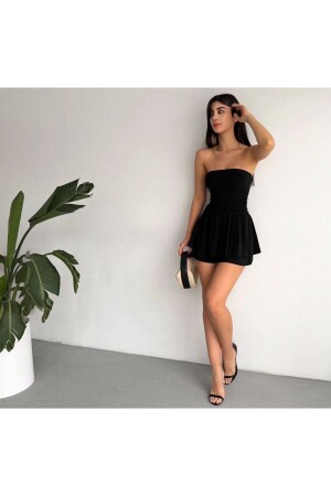 Kadın Straplez Şortlu Sandy Astarlı Kısa Elbise - Alleyta