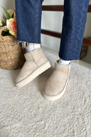 Kadın Süet Yarım Bot İçi Kürklü Bot & Bootie TS1146 - Glenz