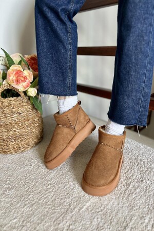 Kadın Süet Yarım Bot İçi Kürklü Bot & Bootie TS1146 - Glenz
