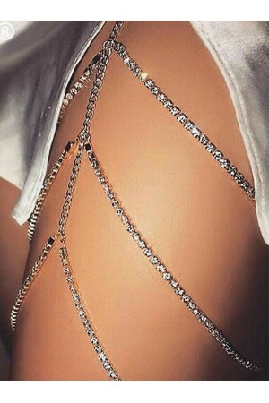 Kadın Taş Detaylı Zincir Bacak Aksesuarı-0550 - Tina Wear