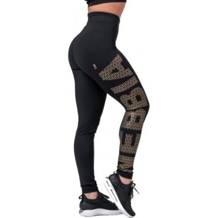 Kadın taytı Nebbia Gold Print 827 - Siyah - Nebbia