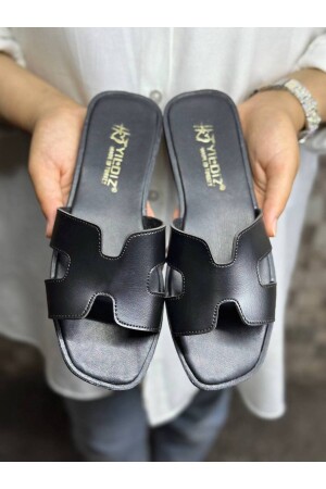 Kadın Terlik Yazlık Günlük Terlik Deniz Plaj Çeyiz Misafir ev terliği SİYAH - Yildiz Shoes