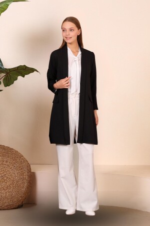 Kadin Tesettur Ceket Blazer Ceket Tesettur Blazer Kadin Siyah - Ferace