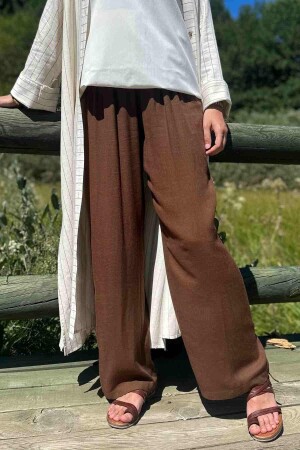 Kahve Keten Pantolon - Rabia Şamlı