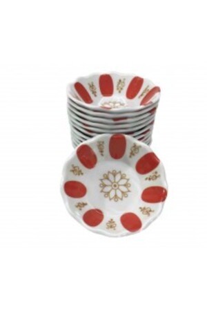 Kahveci Red Color Melamine Tea Cup Saucer Coasters 24 Pieces 3774207 - Akel