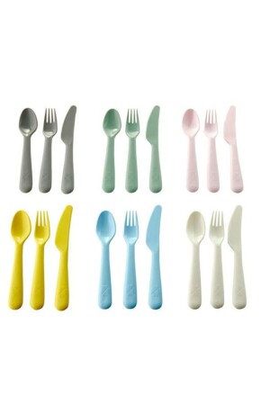Kalas Cutlery Set, Pastel Tones, 6 Colors in 1 Pack TYC00194049577 - IKEA