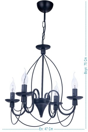 Kale 4-Piece Chandelier (black) ÖZP. 0297 - özpolataydınlatma