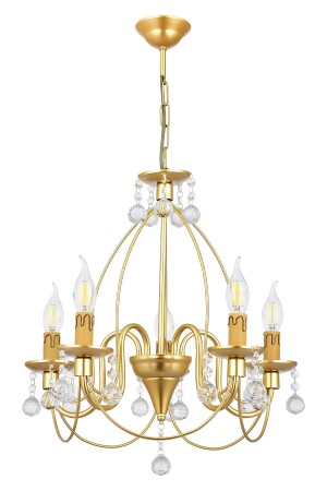Kale 5 Li Lux Stone Chandelier Gold PA. 0494 - polataydinlatma