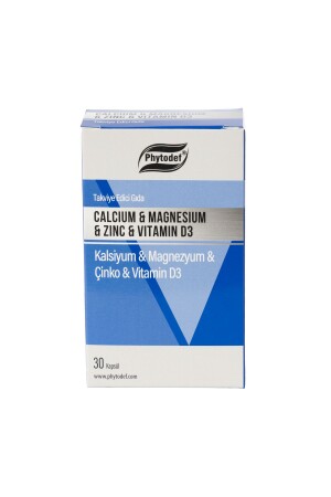 Kalsiyum Magnezyum Çinko Vitamin D - 30 Kapsu?l (CALCİUM MAGNESİUM ZİNC) PHYTDFCLMGSKPSL - Phytodef
