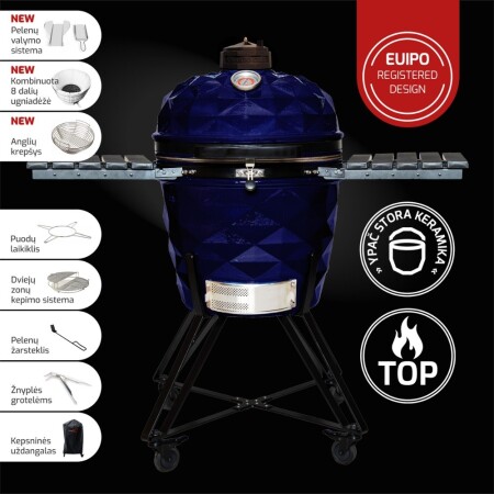 KamadoClub PRO II barbecue, blue - KamadoClub