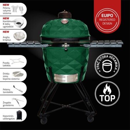 KamadoClub PRO II barbecue, green - KamadoClub