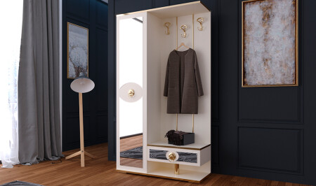 Kamer Cream Single Cover Coat Rack - Cadde Yıldız
