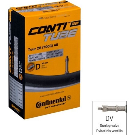 Kamera Continental TOUR 28 All // (32-622 / 47-622), DV40 mm (DUNLOP) - Continental