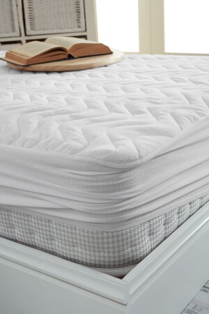 Kapitone Fitted Full Kenar Su Sıvı Geçirmez Yatak Koruyucu Alez Çarşaf Beyaz - Decovilla
