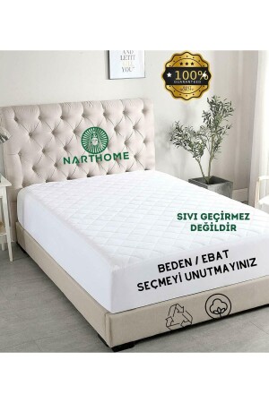 Kapitone Fitted Yatak Koruyucu Alez Tek Çift Kişilik Kapitoneli Pamuklu Yatak Alezi 9 Boy - Nart Home