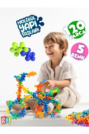 Kar Tanesi Eğitici Yaratıcı Molekül Stem Eğitimi Uyumlu 5 Renk 120 Parça Eğitici Oyuncak - Go Toys