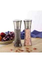 Karabiber Tuz Değirmeni 2li Set Metal Seramik Öğütücülü Yükseklik 19cm - Matar Endüstriyel Mutfak Ekipmanları