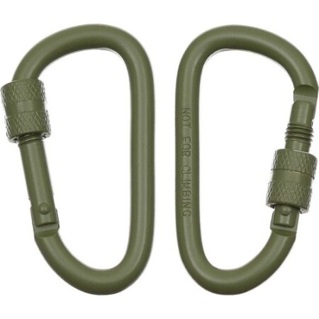 Karabiner D MFH mit Schraubverschluss, grün, 6 mm x 6 cm - MFH