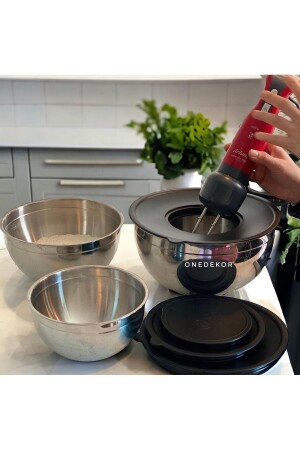 Karat 16-20-24cm Steel 7pcs Mixing Bowl - Onedekor