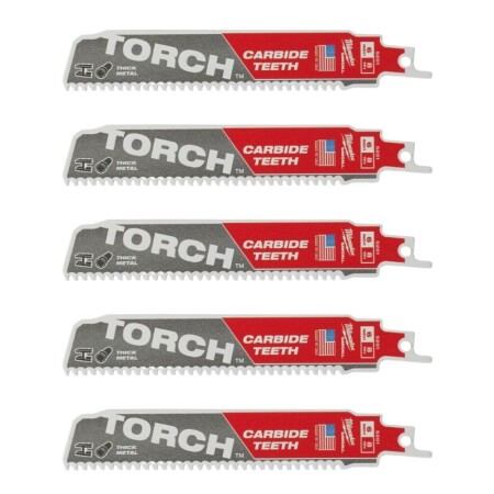 Karbür dişli testere bıçakları MILWAUKEE TCT Torch 150mm 8tpi, 5 adet. - Milwaukee Accessories