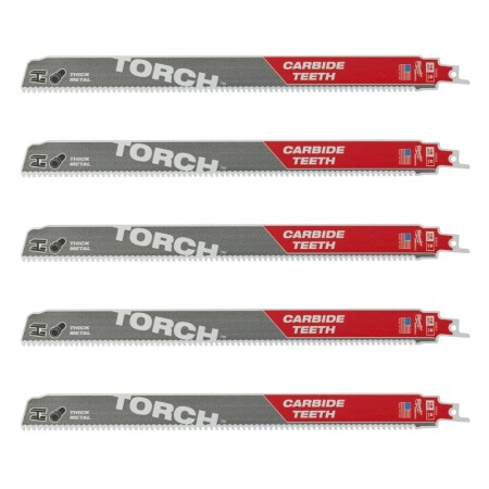 Karbür dişli testere bıçakları MILWAUKEE TCT Torch 300mm 8tpi, 5 adet. - Milwaukee Accessories