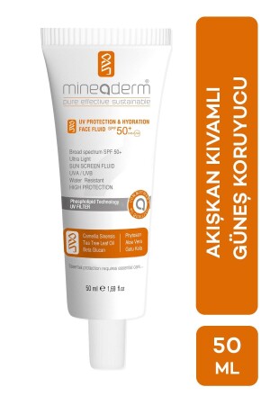 Karma Ve Normal Ciltler Için Akışkan Kıvamlı Güneş Koruyucu-uv Protection Hydration Face Fluid 8680525350785 - mineaderm