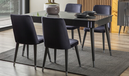 Karnival Anthracite Dining Table Set - Cadde Yıldız