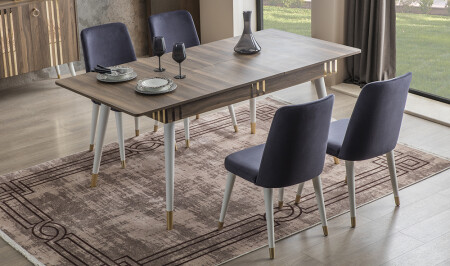 Karnival Walnut Dining Table Set - Cadde Yıldız