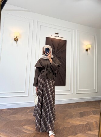 Karvella Plaid Set - Coffee - Duendeca