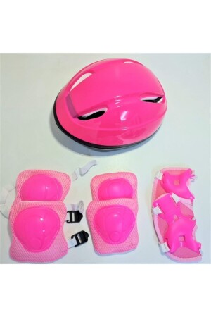 Kask Dizlik Dirseklik Eldiven Koruyucu Çocuk Set Pembe FSP - F-Sports