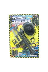 Kasklı Kelepçeli Polis Seti 10 Parça BYZ-120 - Beyaz Toys