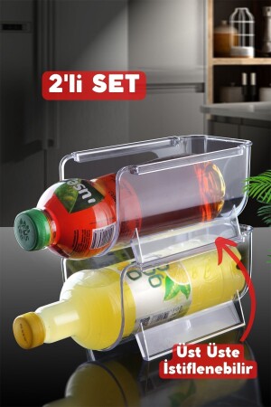 Kat Kat Istiflenebilir Clear Şişe Organizeri 2 Adet Şeffaf NDY-EP-633-1 - Nandy Home