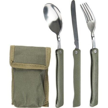 KATLANABİLİR 3 PARÇALI YEMEK TAKIMI VE KILIFI - MIL-TEC