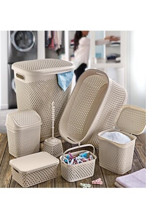 Katre Dowry Set 7 Piece Latte Bathroom Set TRN-170SET-02 - SmartWare