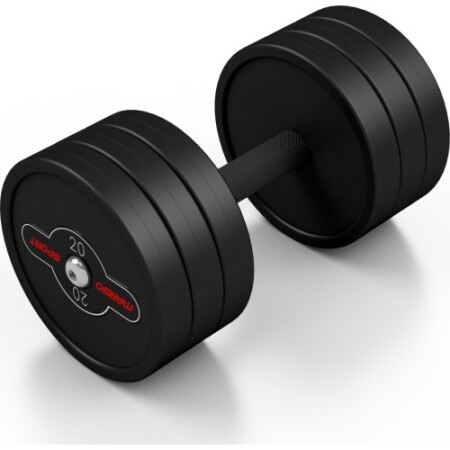 Kauçuk kaplı dambıl Marbo - 20 kg, siyah - Marbo Sport