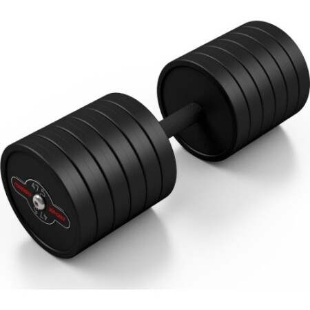 Kauçuk kaplı dambıl Marbo - 47,5 kg, siyah - Marbo Sport