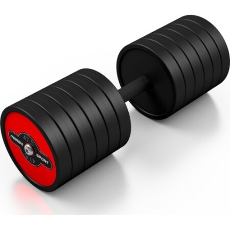 Kauçuk kaplı dambıl Marbo Sport, kırmızı, 47,5 kg - Marbo Sport