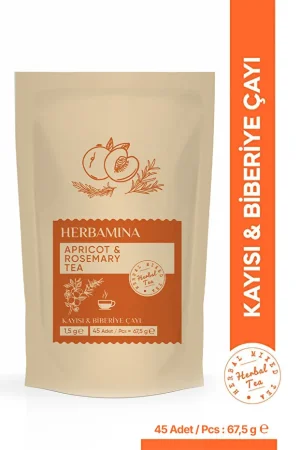 Kayısı & Biberiye Karışık Bitki Çayı (APRİCOT & ROSEMARY TEA) 1,5grx45 Saşet - Herbamina